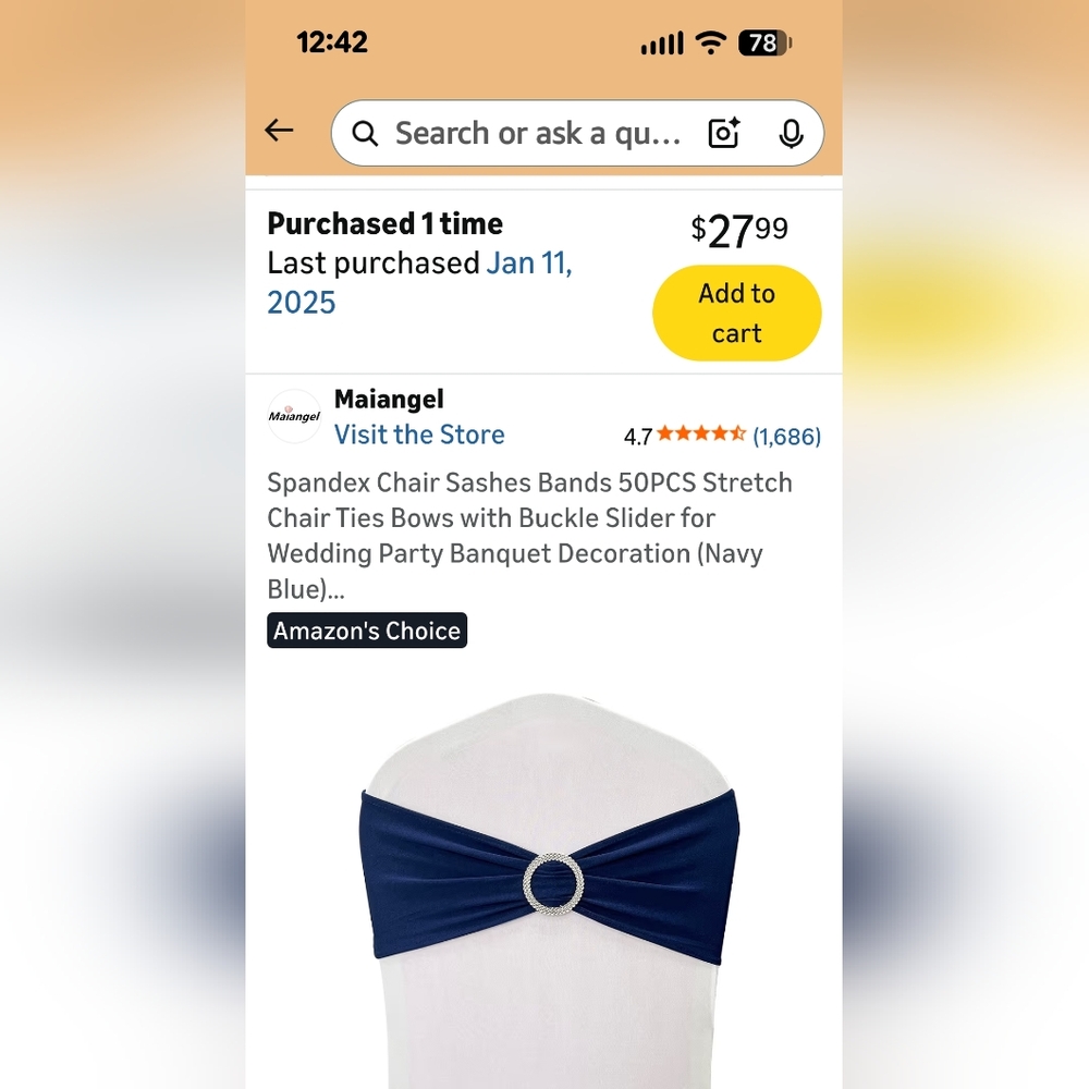 Navy Blue Spandex Chair Sashes with Buckle
